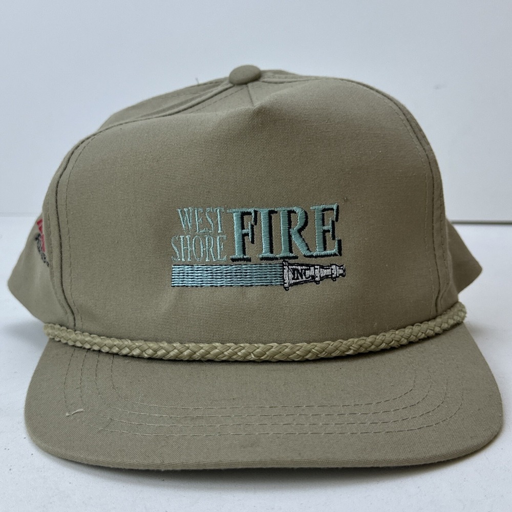 West Shore Fire Inc Tan Hat Cap w Cord Snapback AMK US Rescue Systems Bullard